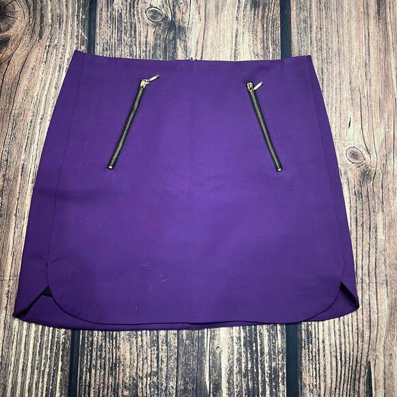 Zara Basic‎ Women's Purple Mini Skirt with Zipper Pockets Size Medium - Picture 1 of 4